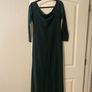 Missguided evening gown in dark green with slit. size 12